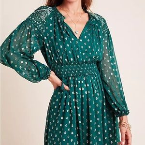 Anthropologie Hazell Embroidered Tunic Dress